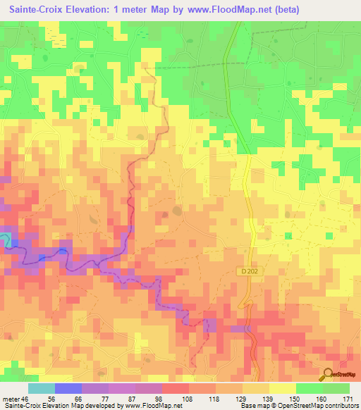 Sainte-Croix,Guadeloupe Elevation Map