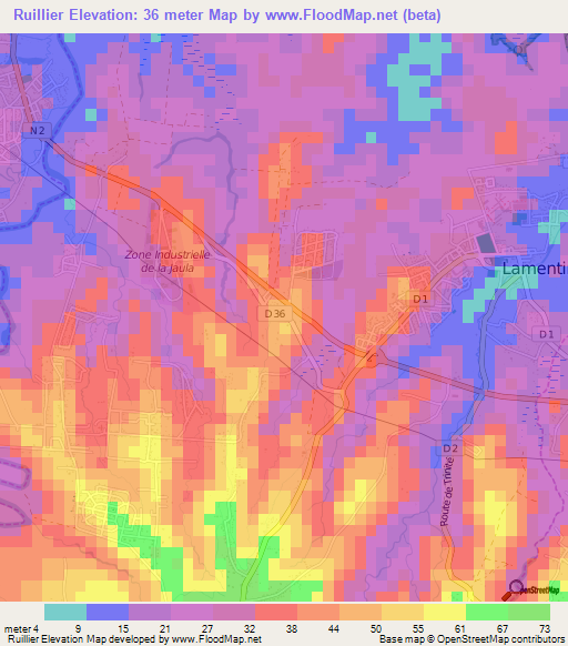 Ruillier,Guadeloupe Elevation Map