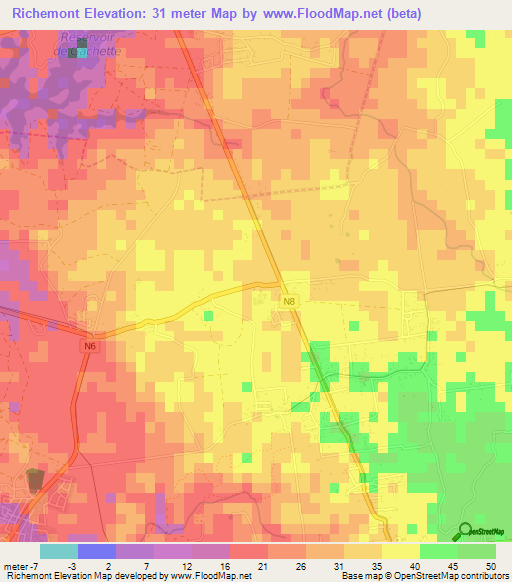 Richemont,Guadeloupe Elevation Map
