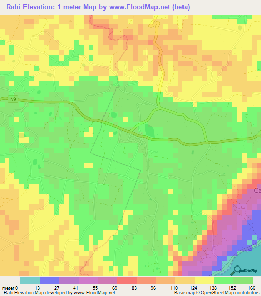Rabi,Guadeloupe Elevation Map