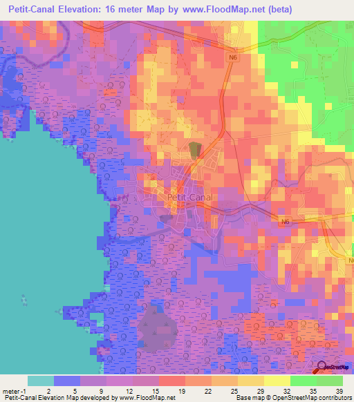 Petit-Canal,Guadeloupe Elevation Map