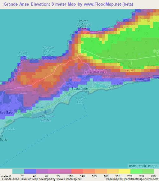 Grande Anse,Guadeloupe Elevation Map