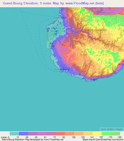 Grand-Bourg,Guadeloupe Elevation Map
