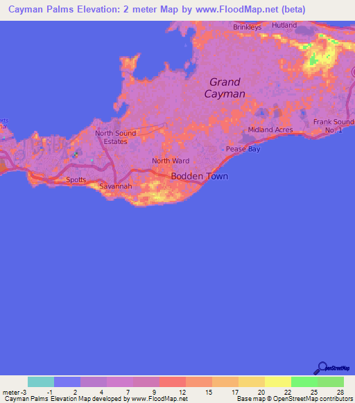 Cayman Palms,Cayman Islands Elevation Map