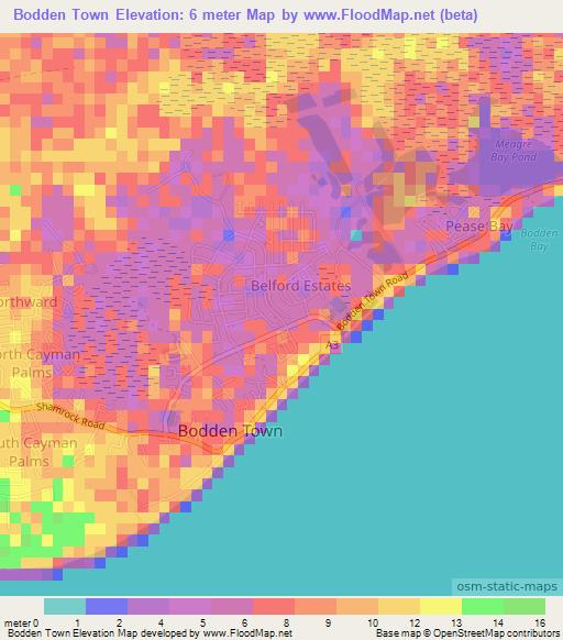 Elevation of Bodden Town,Cayman Islands Elevation Map, Topography, Contour