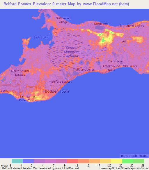 Belford Estates,Cayman Islands Elevation Map
