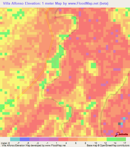 Villa Alfonso,Belize Elevation Map