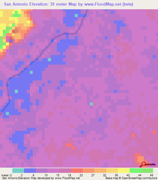 San Antonio,Belize Elevation Map