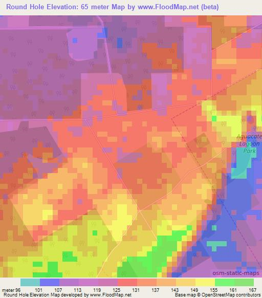 Round Hole,Belize Elevation Map