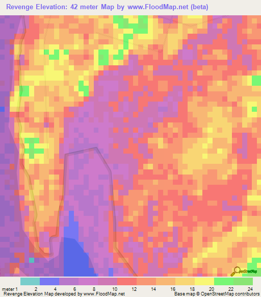 Revenge,Belize Elevation Map