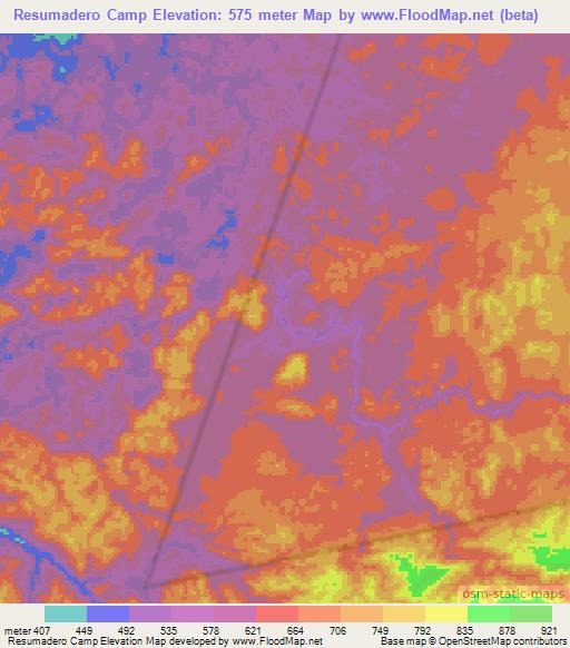 Resumadero Camp,Belize Elevation Map