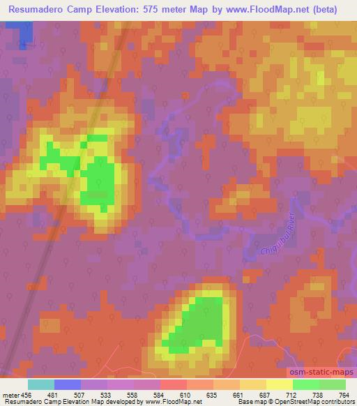 Resumadero Camp,Belize Elevation Map