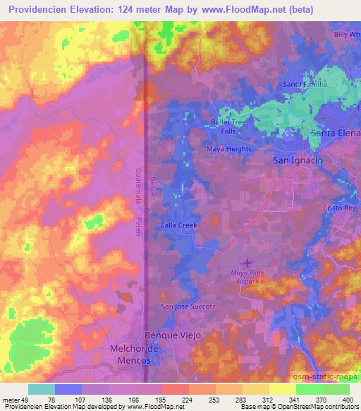 Providencien,Belize Elevation Map