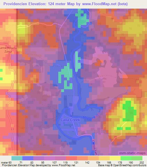 Providencien,Belize Elevation Map