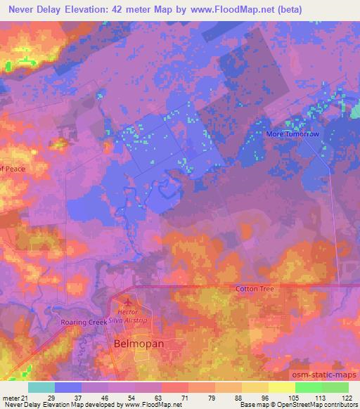 Never Delay,Belize Elevation Map