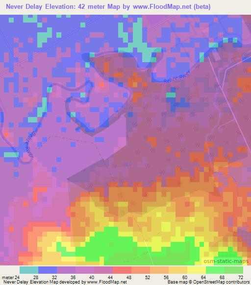 Never Delay,Belize Elevation Map