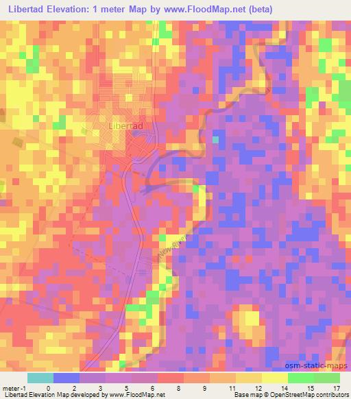 Libertad,Belize Elevation Map