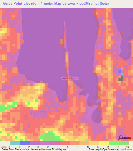 Gales Point,Belize Elevation Map