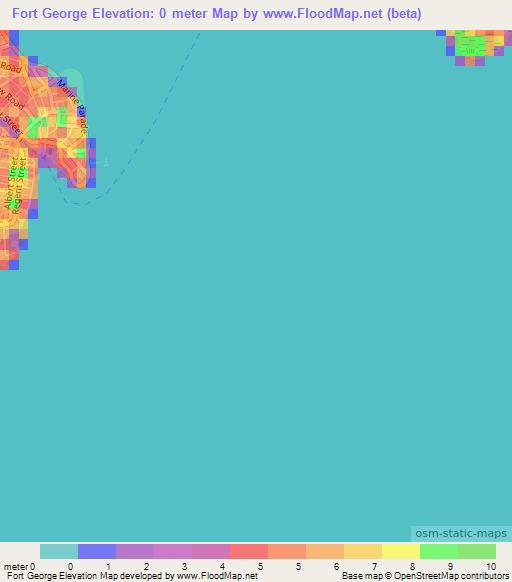 Fort George,Belize Elevation Map