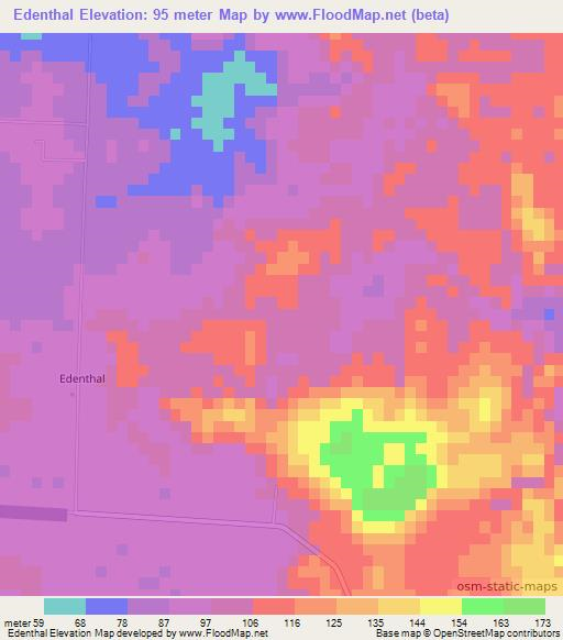 Edenthal,Belize Elevation Map