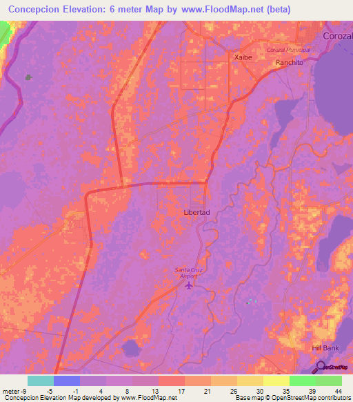 Concepcion,Belize Elevation Map