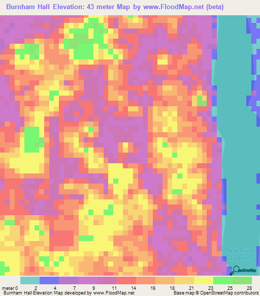 Burnham Hall,Belize Elevation Map