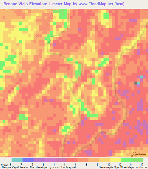 Benque Viejo,Belize Elevation Map