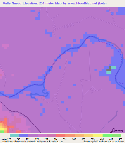 Valle Nuevo,El Salvador Elevation Map