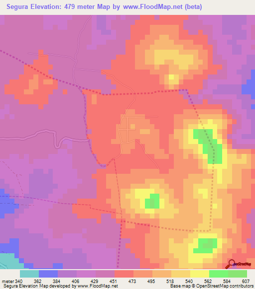 Segura,El Salvador Elevation Map