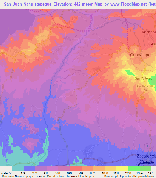 San Juan Nahuistepeque,El Salvador Elevation Map