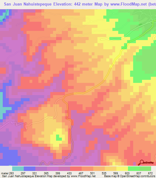 San Juan Nahuistepeque,El Salvador Elevation Map