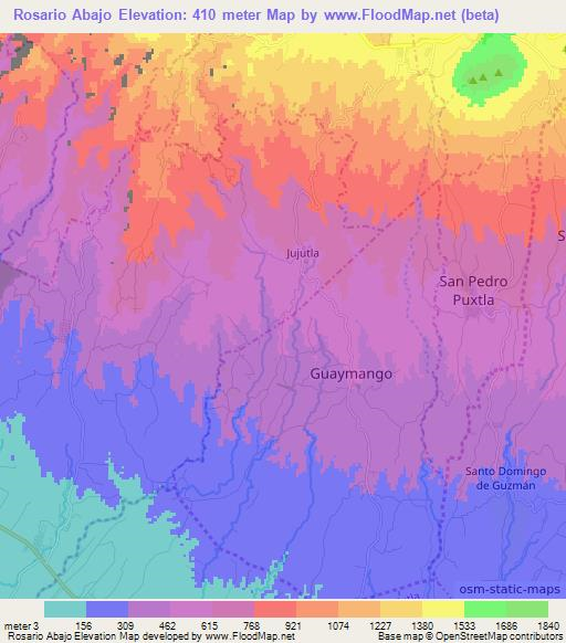 Rosario Abajo,El Salvador Elevation Map