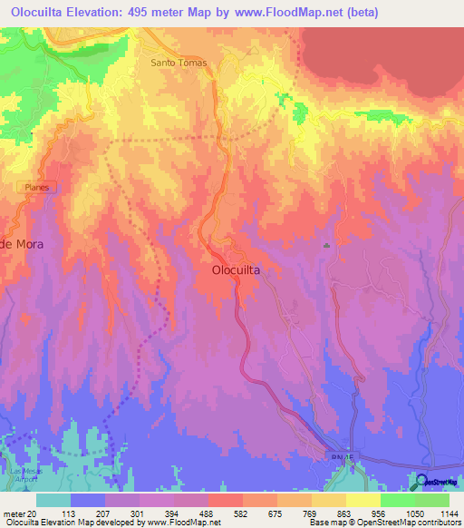Olocuilta,El Salvador Elevation Map