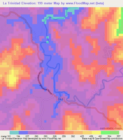 La Trinidad,El Salvador Elevation Map
