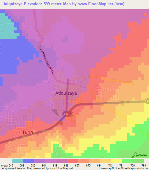 Atiquizaya,El Salvador Elevation Map