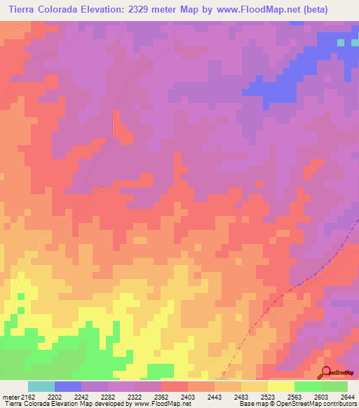 Tierra Colorada,Guatemala Elevation Map