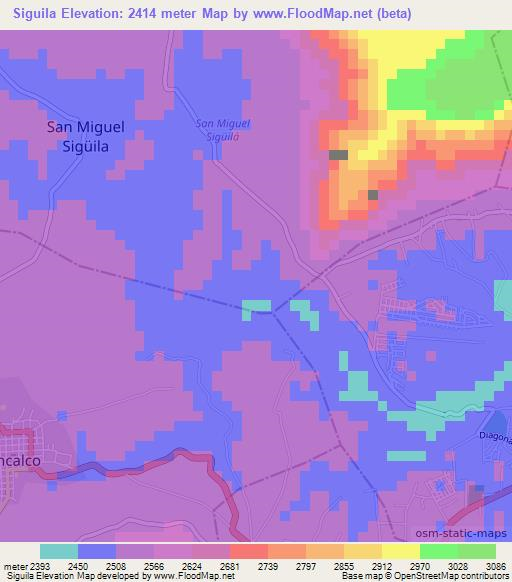 Siguila,Guatemala Elevation Map