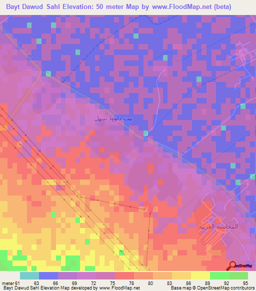 Bayt Dawud Sahl,Egypt Elevation Map