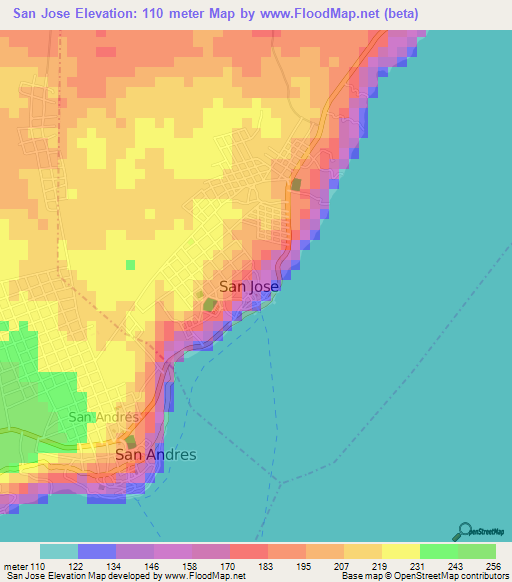 San Jose,Guatemala Elevation Map