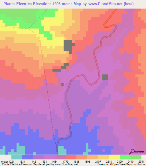 Planta Electrica,Guatemala Elevation Map