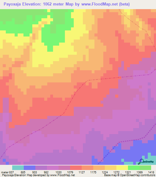 Payoxaja,Guatemala Elevation Map