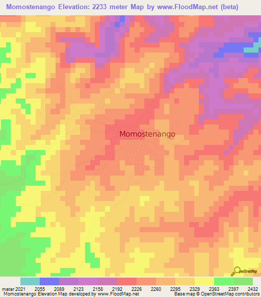 Momostenango,Guatemala Elevation Map