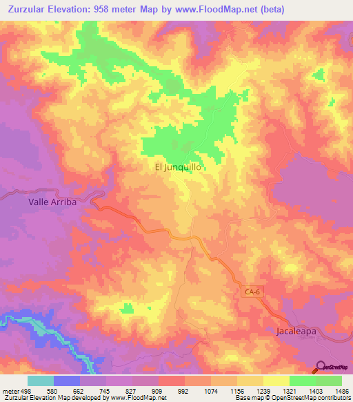 Zurzular,Honduras Elevation Map