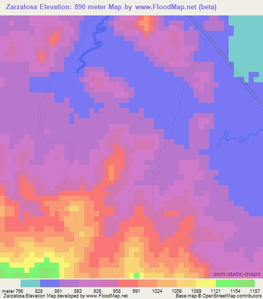 Zarzalosa,Honduras Elevation Map