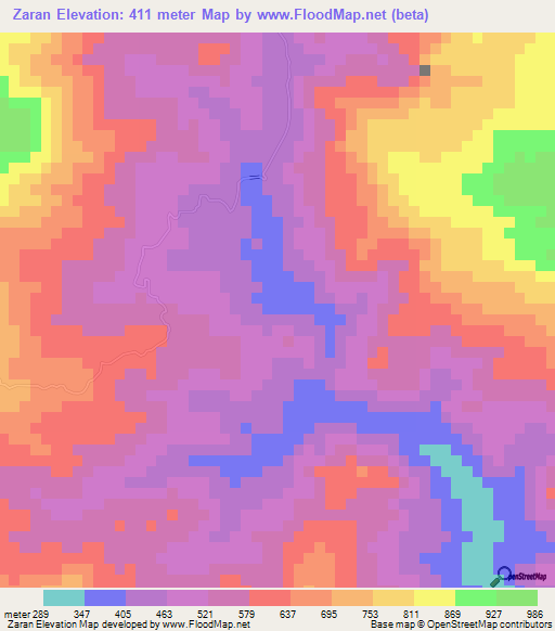 Zaran,Honduras Elevation Map