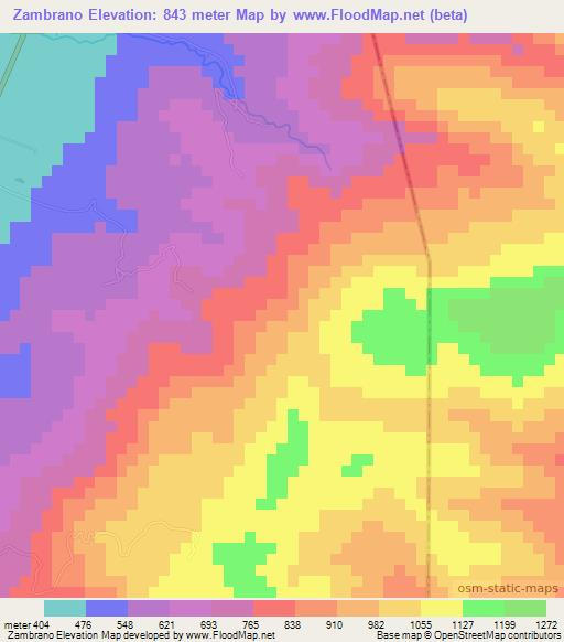 Zambrano,Honduras Elevation Map