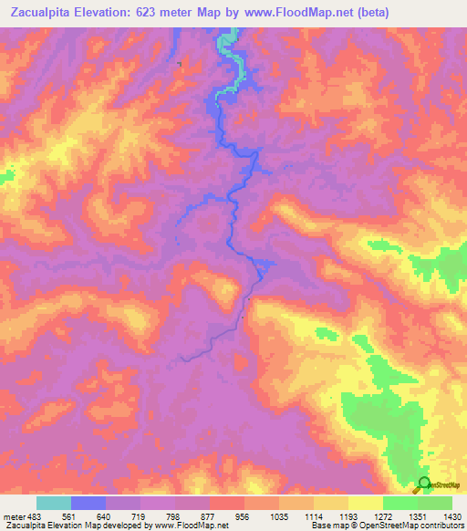 Zacualpita,Honduras Elevation Map