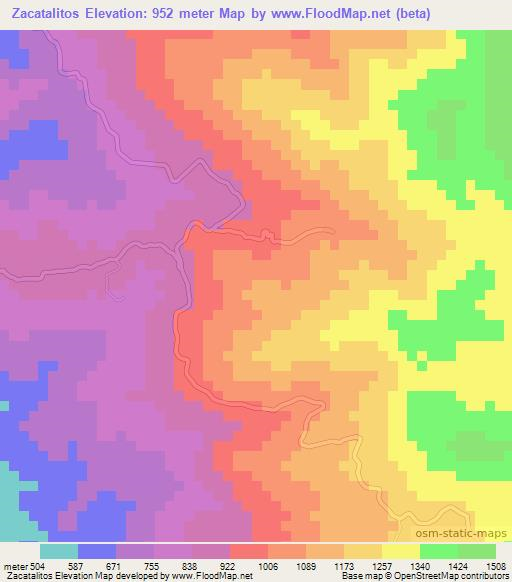 Zacatalitos,Honduras Elevation Map