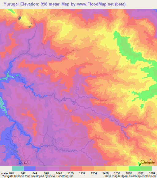 Yurugal,Honduras Elevation Map