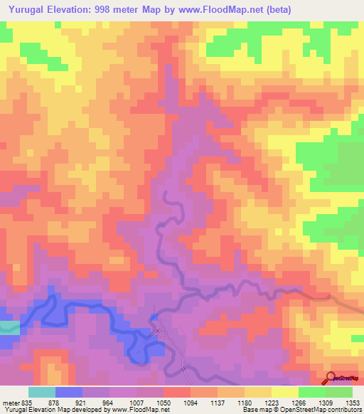 Yurugal,Honduras Elevation Map